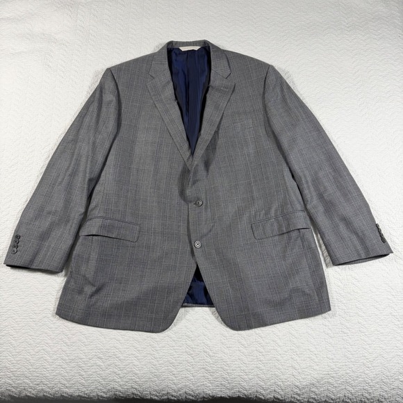 Custom Made Plaid Loro Piana Italy Super 130s Wool 2 Button Sports Coat Men‎ 50L